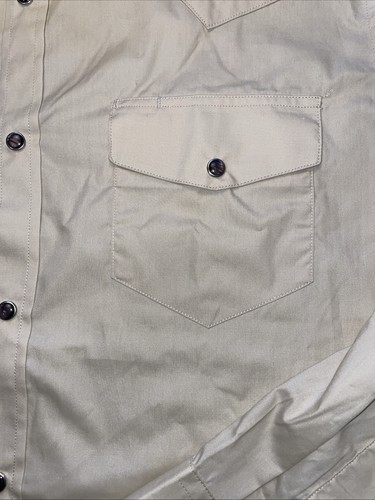 Gibson Pearl Snap Men's XL Tan Campfire Long Sleeve Dress Shirt New w/ tag - Picture 3 of 11