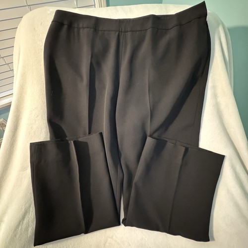 Kasper Petite Dress Pants Womens Size 16P Black Side Zip Lined EUC