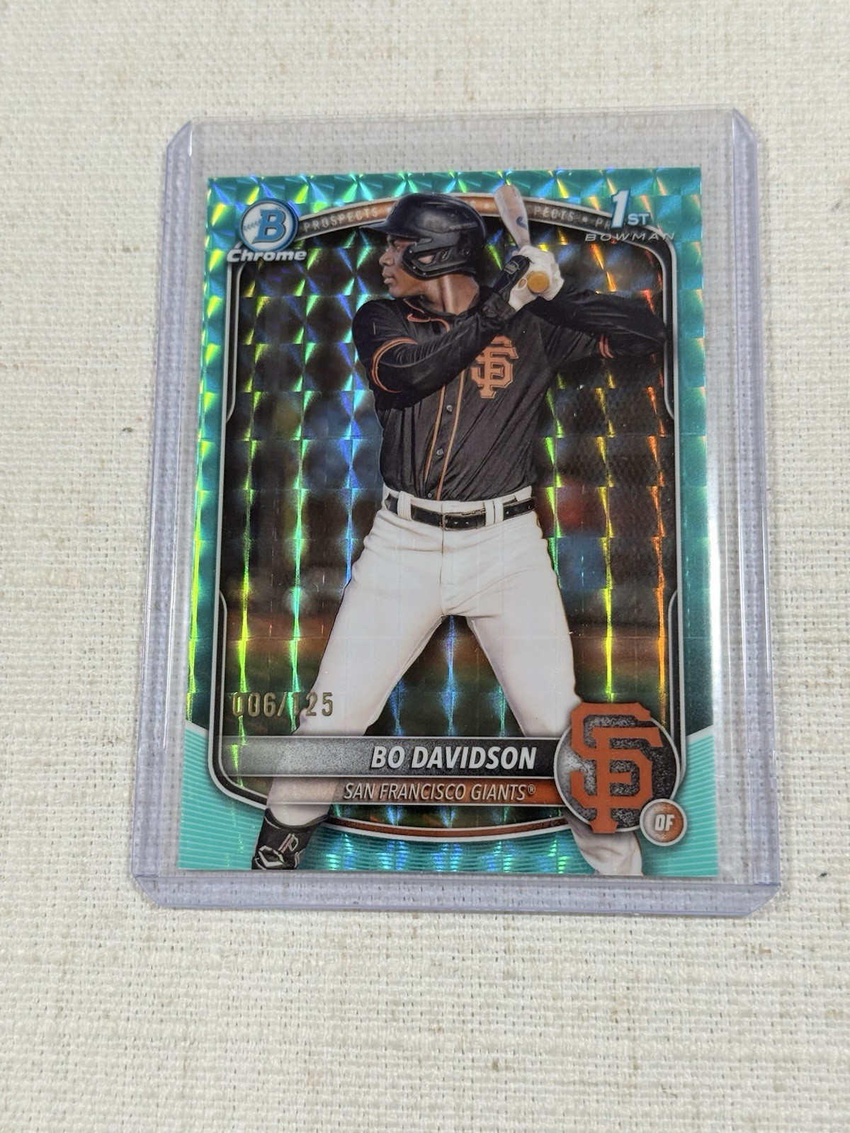 2025 Bowman Chrome 1st Bo Davidson Aqua Geometric Refractor /125 Giants