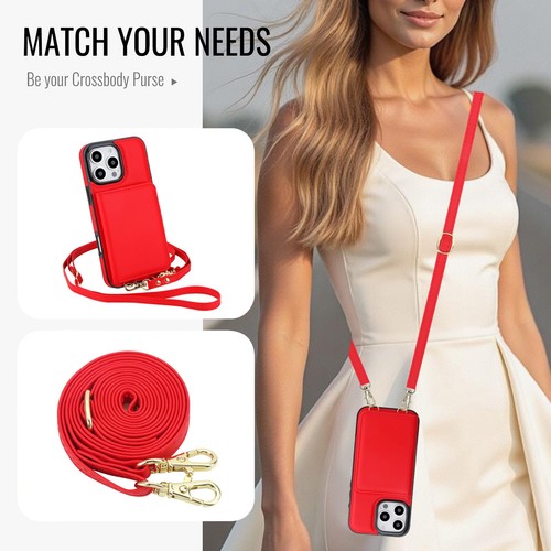 Stoßfeste Kreditkartenfächer Brieftasche Leder Etui Abdeckung Riemen für Apple iPhone - Bild 53 von 72