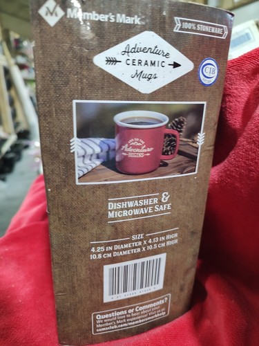 Lot Of 4 - Member Mark Cabin Mountain Camping Gift Coffee Tea Mugs Colorful NIB - Picture 7 of 8