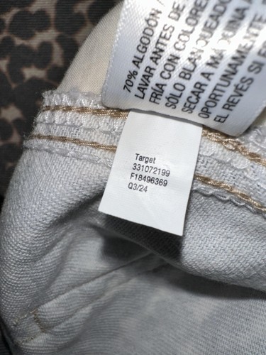 Pantalones de mezclilla Wild Fable para mujer pequeños grises beige leopardo estampado animal cinco bolsillos - Imagen 6 de 12
