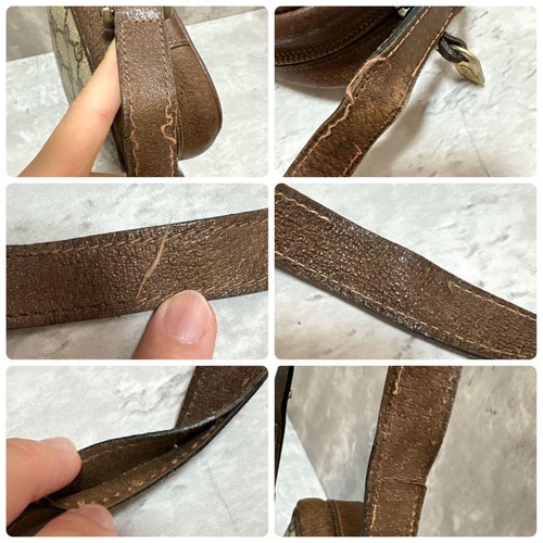 GUCCI Vintage GG Supreme Shoulder Bag PVC Brown Sherry Line Crossbody - Picture 15 of 16