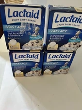 4 Boxes Of Lactaid Fast Act Lactose Relief Chewables, Vanilla, 32 Ct EachBB6/27+