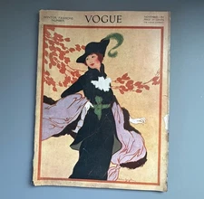Antique VOGUE MAGAZINE November 1 1912 HELEN DRYDEN Cover Winter Fashions READ