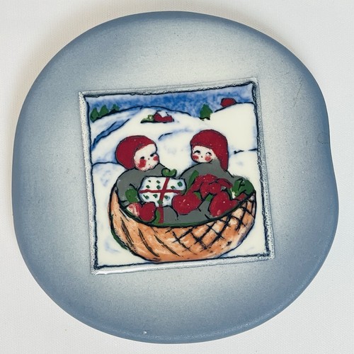 Arabia Finland Winter Kids Reindeer Helja Liukko-Sundström Wall Plate Plaque Lot - Picture 5 of 9