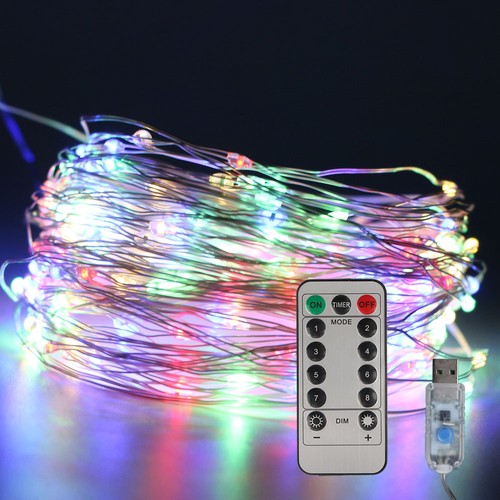 USB Plug In 50/100/200LED DIY Micro Copper Wire Fairy String Lights Home Xmas UK - Picture 21 of 21