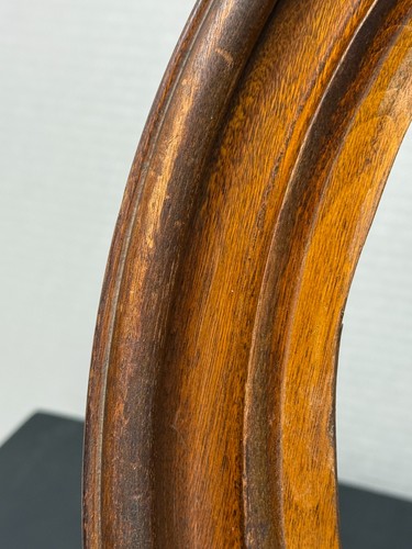 Antique Oval Fancy Wooden Deep Well Walnut? Frame 16" x 14" - Picture 6 of 10