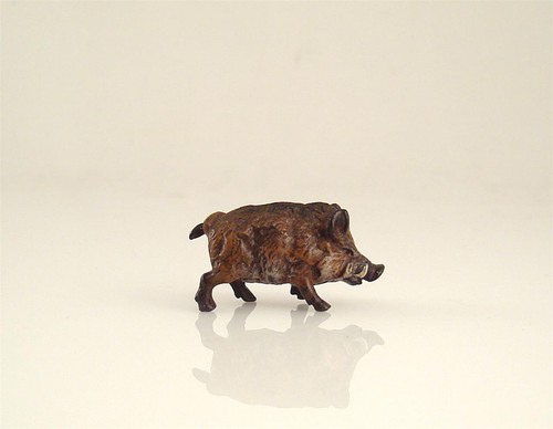 Franz Bergmann Vienna Small Standing BOAR Pig Hog Bronze Bergman Cold Painted - Picture 1 of 5