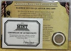America’s Rare 19 Century Coins, Barber Silver Quarter 1896