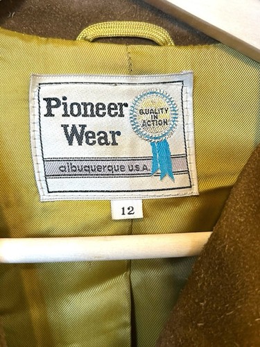 VTG Suede Leather Fringe Jacket Pioneer Wear WOMENS 10/12 Albuquerque - Picture 3 of 10