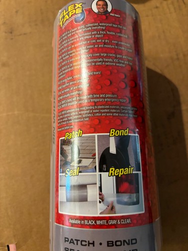 Flex Tape, 8 in x 5 ft, Gray, Original Thick Flexible Rubberized Waterproof Tape - Picture 5 of 5