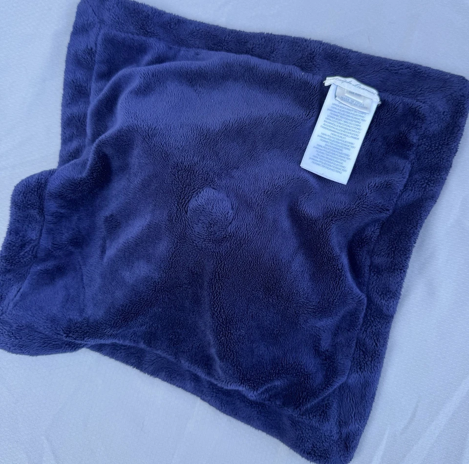 Ralph Lauren Oso Manta de Seguridad Lovey Peluche Azul Blanco Rayas Peluche Bebé Difícil de Encontrar Foto 4 de 4