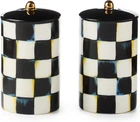 MACKENZIE-CHILDS Farmhouse Salt & Pepper Shaker Set Black & White Check