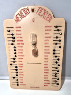 Vintage Bakelite Memory Tickler (Shopping List) with egg timer Rare Kitchenalia