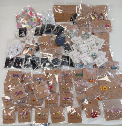 Bulk Lot of Assorted Fashion Earrings Mix Styles Colours Over 80 Pairs