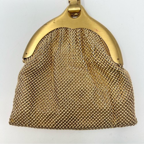 Vintage Schiaparelli x Whiting & Davis Gold Metall Netz Tasche Handgelenktasche Clutch - Bild 3 von 7