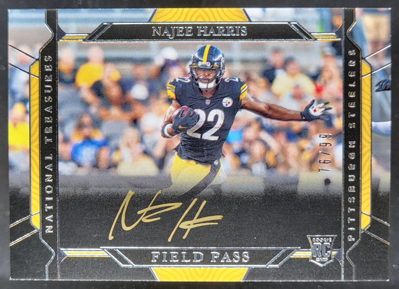 2021 Panini National Treasures Najee Harris Field Pass /99 Auto RC Steelers JJ