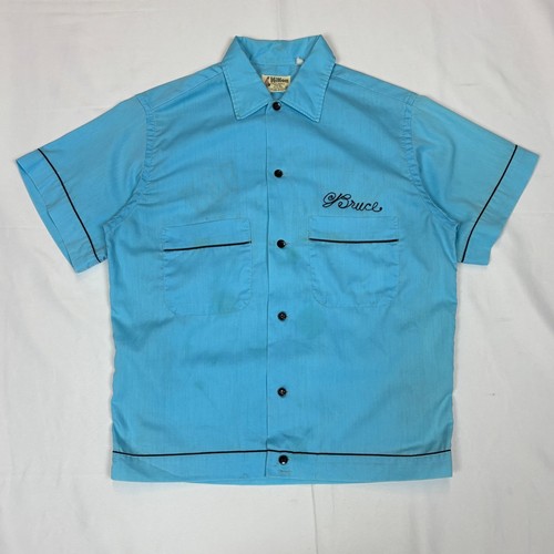 Vintage 50er 60er Hilton Bowling Shirt Wally's Den Small Rockabilly Kettenstich - Bild 3 von 10