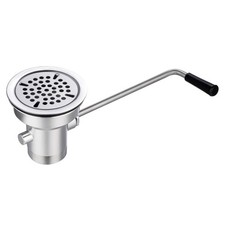 3-1/2" Commercial Sink Drain with Twist Lever Handle, Waste Drain Valve Witho...