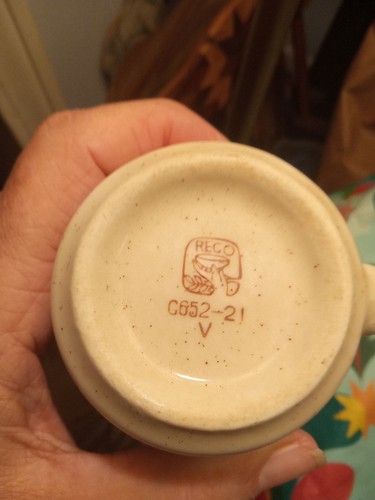 Lot Of 3 Reco Coffee Cups C 652-21v Speckled With Brown Rim See Pics. (F2) - Bild 3 von 8