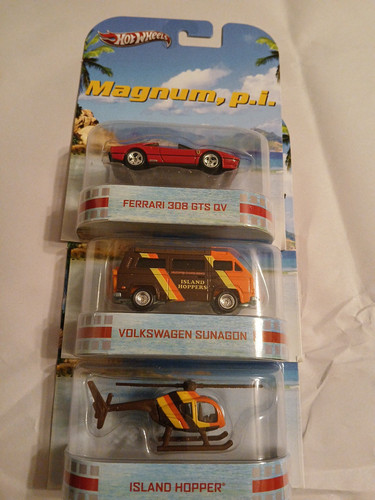 Hot Wheels Retro Entertainment Magnum PI Complete Set Ferrari 308, VW Van,copter