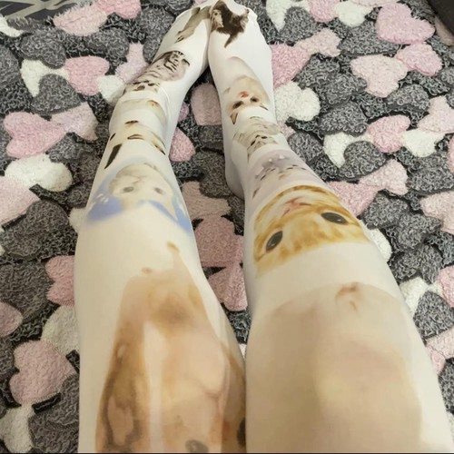 Kawaii Strumpfhose mit Katzenprint - Bild 2 von 7