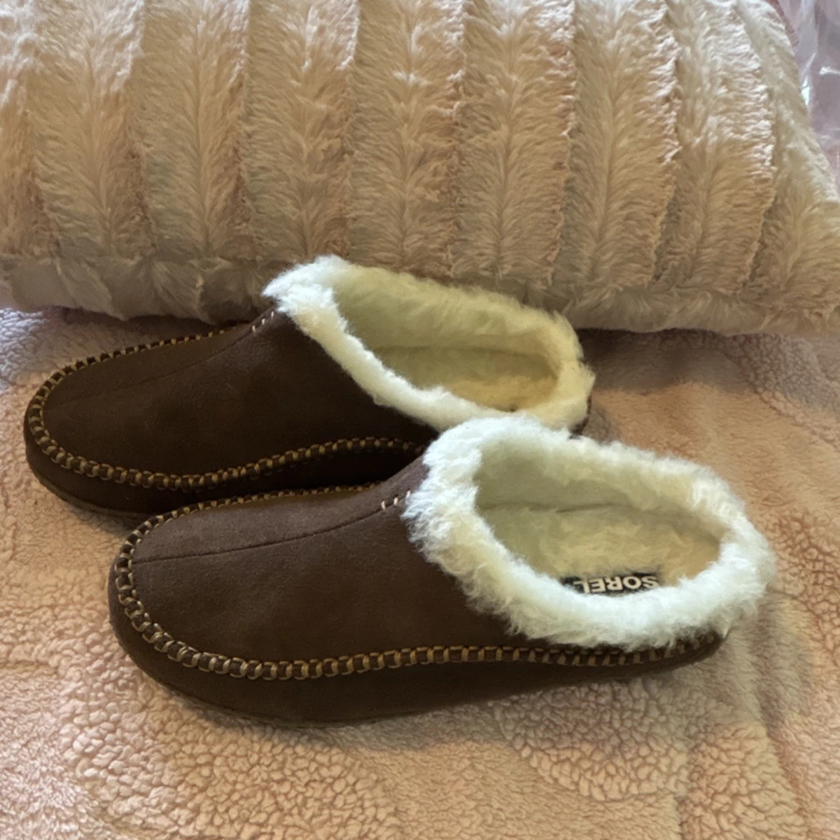 SOREL Men\'s Brown Suede Slip-On Indoor/Outdoor Slippers Size 15 Sorel Slippers Mens Size 14 Brown Suede Comfort Slip On  main image 4