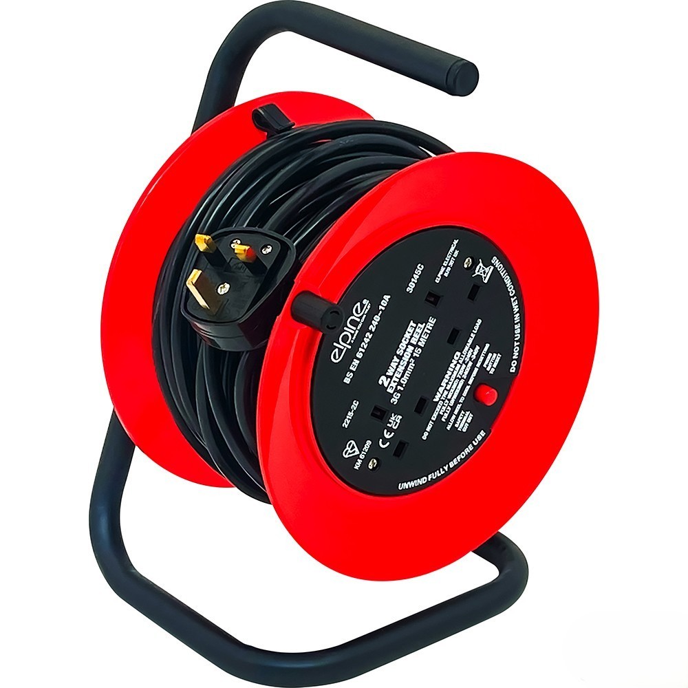 25M 4 Gang Open Drum Cable Reel – Heavy Duty Extension Lead 13A, 240V – Outdoor
