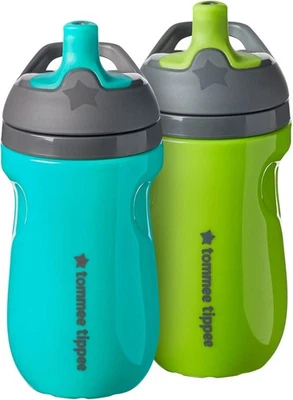 Tommee Tippee Insulated Sportee Bottle, 260ml, for Toddlers 12m+, 2 Pack, Green