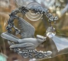 VTG Pewter Bluejay With Dangling Crystal Suction Cup