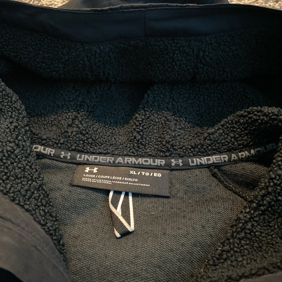 Sudadera con capucha Under Armour UA Mission Boucle Anorak - Para hombre (XL)- Negra, suave, atlética Foto 4 de 4