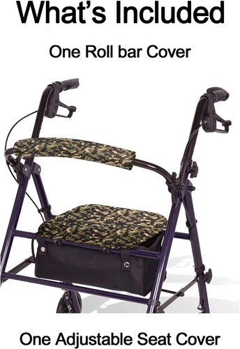 Unisex Rollator Walker Seat and Backrest Rollbar Covers Universal Soft Rollator - Picture 2 of 11