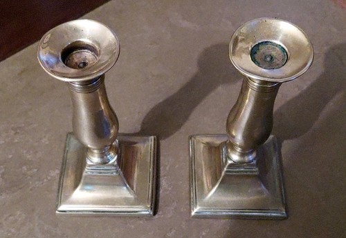 Pair Antique Victorian Brass Ejector Candlesticks 7 Inches Tall - Picture 4 of 5