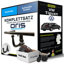 Für VW Tiguan Typ 5N Anhängerkupplung abnehmbar +eSatz 13pol uni. 07-16 NEU
