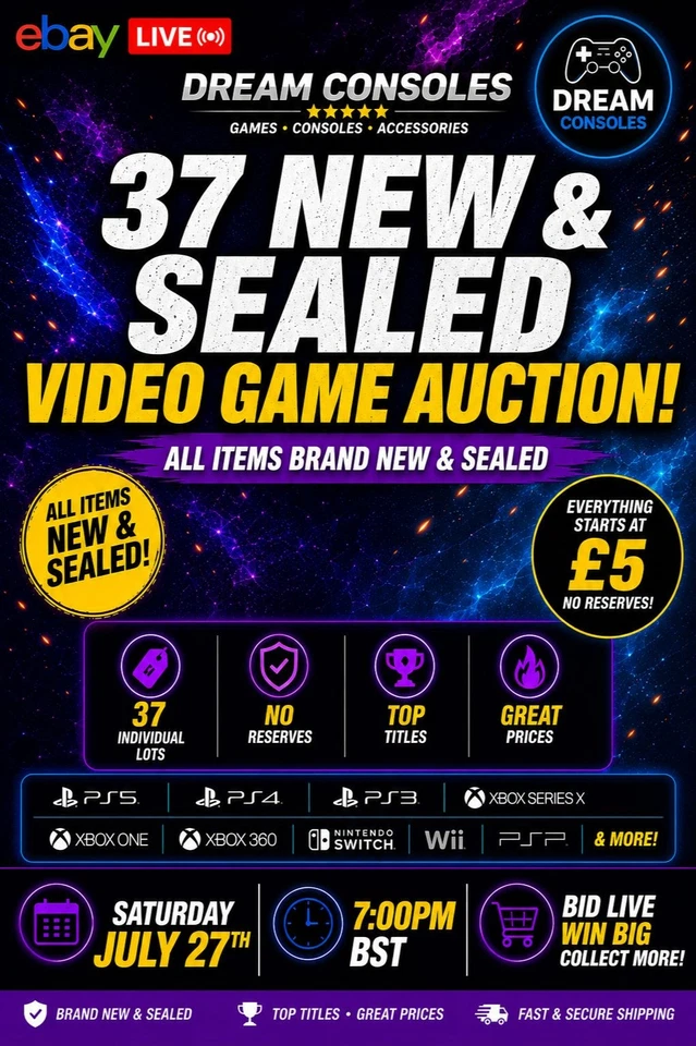 Dream Consoles eBay Live Auction | 37 New & Sealed Video Game Titles !!!!