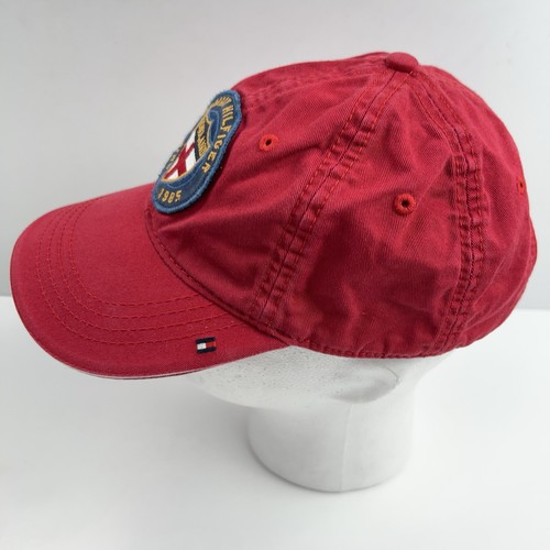 TOMMY HILFIGER Baseball Cap 1985 England Dad Hat Strapback Relaxed Cotton Red - Picture 7 of 20