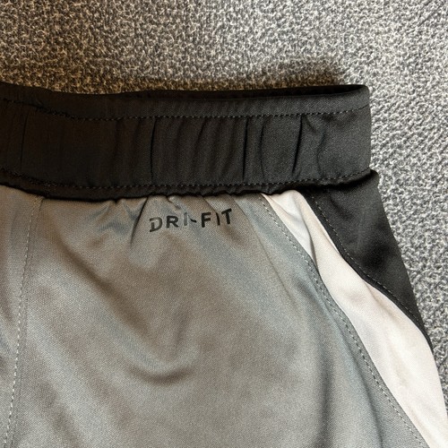 Nike Size 4 Boy's Shorts XS Dri-Fit Big Swoosh Black Grey Athletic- NEW! *008 - Picture 8 of 9