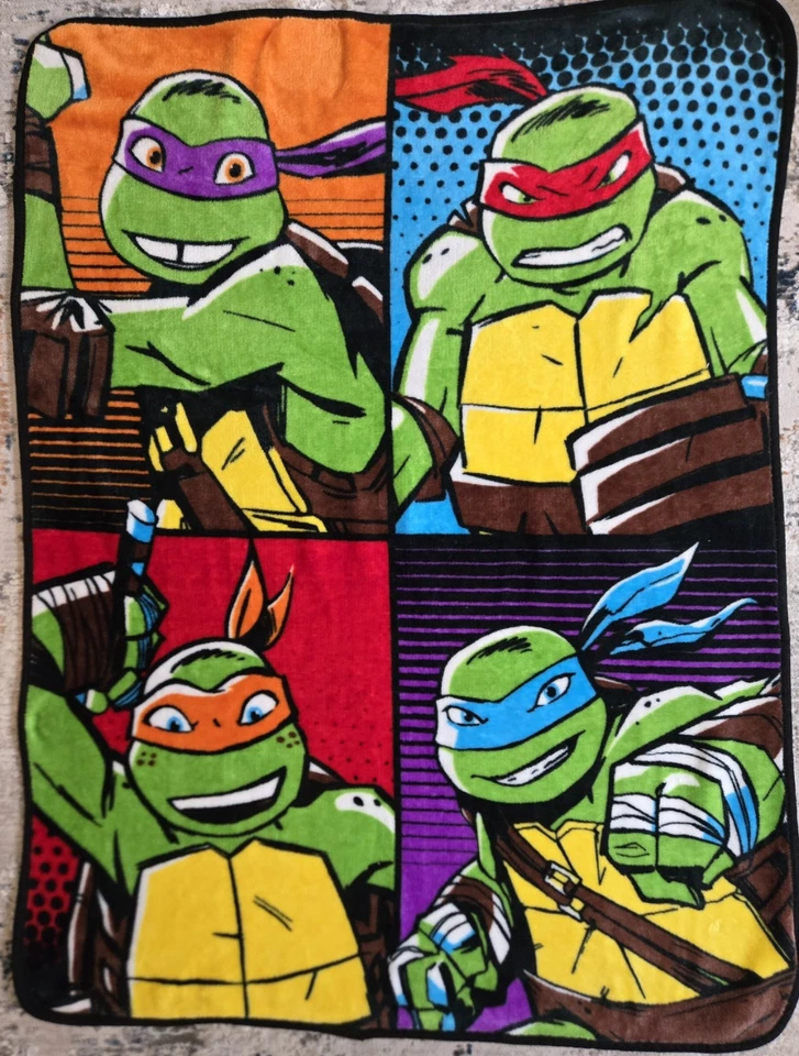 Vintage Nickelodeon Mutant Ninja Turtles Fleece Blanket Throw 37 x 49 - Image 2 of 4