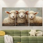 3pcs Rustic Farm Animal QS  Wall Art Canvas  Unframed/Framed