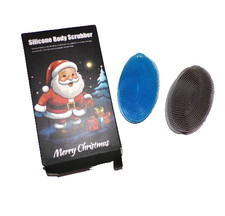 2 Silicone Body Scrubber Shower Exfoliator Soft Gentle Loofah gray blue 5" DR4
