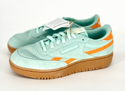 Reebok Women's Club C Double Revenge 9.5 Glitch Aqua Amber Gum Sneakers NEW