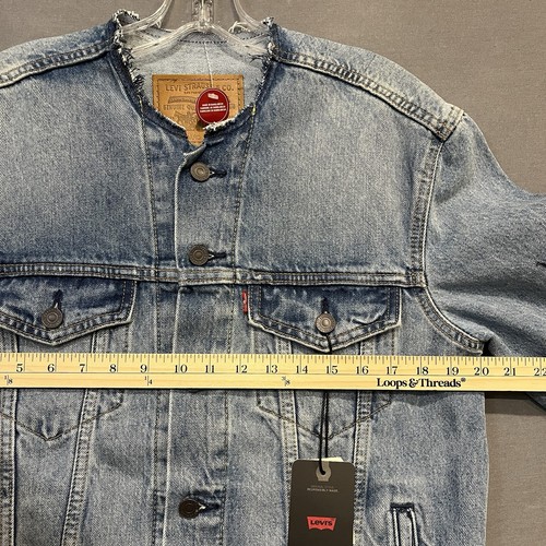 Levi’s Premium Denim Trucker Jacke Herren Small Blau Schlange Spinnennetz Stickerei - Bild 8 von 12