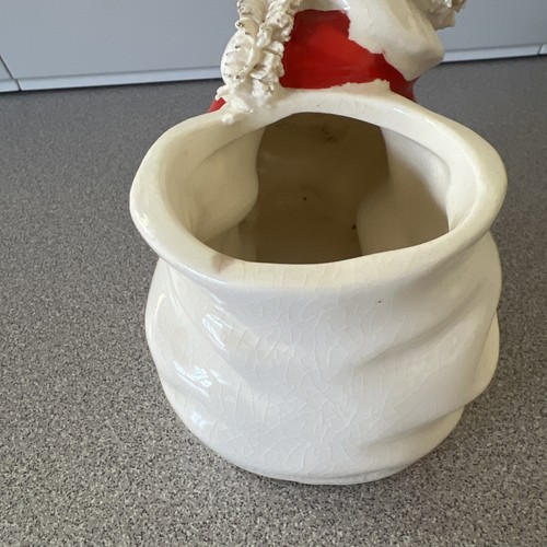 Vtg Spaghetti Santa Planter Candy Dish Ceramic Japan - Picture 3 of 7