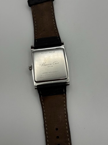 Kenneth Cole KC1241 Analog Quartz Silver Dial Leather Men’s Wrist Watch - Picture 5 of 7
