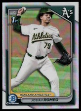 JOSIAH ROMEO 2024 BOWMAN DRAFT CHROME REFRACTOR RC OAKLAND ATHLETICS #BDC-184