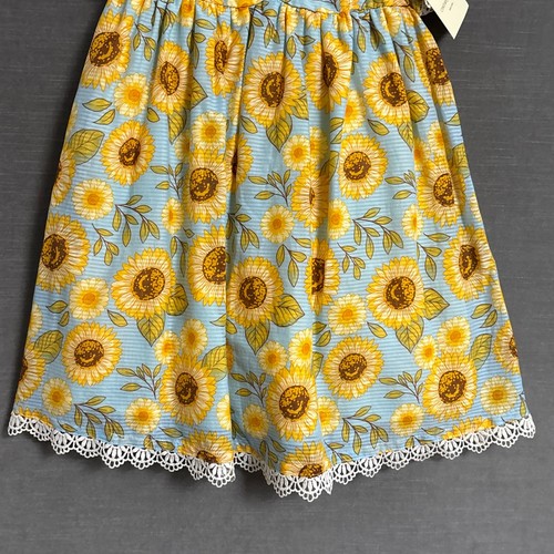 Cynthia Rowley Top Girls 8 Sunflower Lace Party Sundress Fall Photo Outfit - Picture 3 of 14