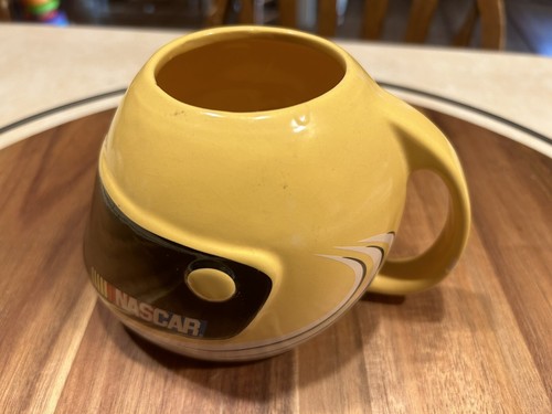NASCAR 2003 Yellow 16oz Racing Helmet Coffee Tea Cup Mug - Picture 3 of 4