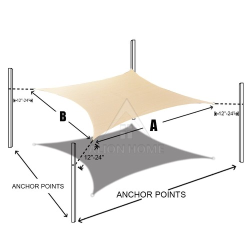 Shade Sail Canopy Shelter Rectangle 200GSM UV Block Canopy for Patio Lawn Yard - Picture 15 of 33