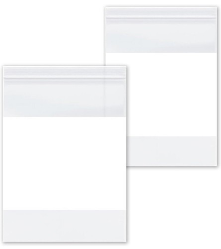 1000/PCS White Block 6"x9" Clear Reclosable Seal Bag Plastic Zip Lock Bags 2Mil - Picture 6 of 8